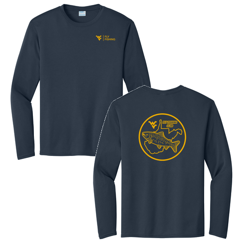 Port and Company Long Sleeve Performance Tee -- Deep Navy