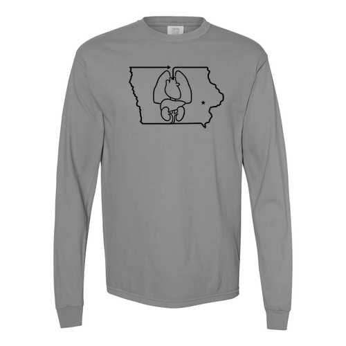 Comfort Colors Unisex Garment-Dyed Heavyweight Long Sleeve T-Shirt -- Granite