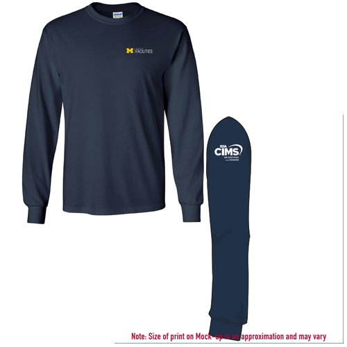 Gildan Ultra Cotton Longsleeve Basic T-Shirt -- Navy