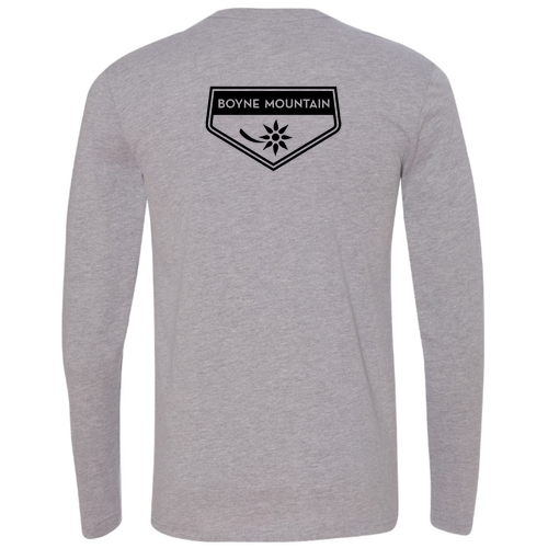 Boyne Mountain Logo 2 Black Ink -- Long sleeve Heather Grey