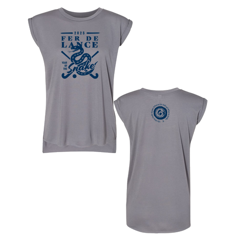 Ladies Bella Canvas Soft Flowy Muscle Tee with Rolled Cuff -- Storm