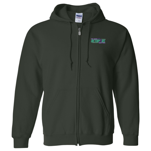 Gildan Full Zip Hooded Sweatshirt -- Forest Green
