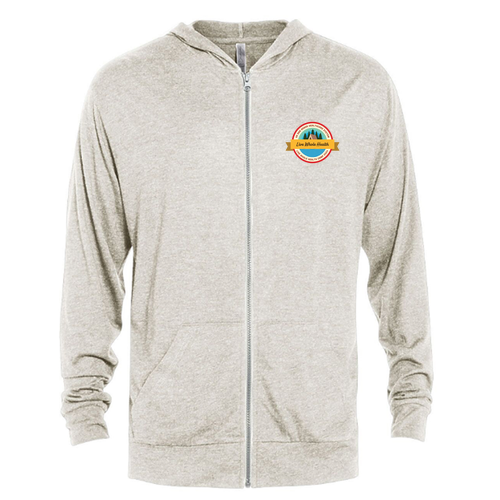 Mens/Unisex Delta Platinum Triblend Full Zip Hoodie -- Oatmeal Heather