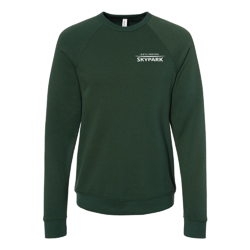 Gatlinburg Skypark Logo 2 White Ink -- Crewneck Sweatshirt Forest