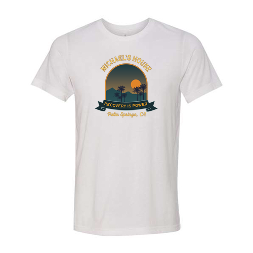 Bella Canvas "Recovery Is Power" Triblend Short Sleeve T-Shirt -- Solid White Triblend