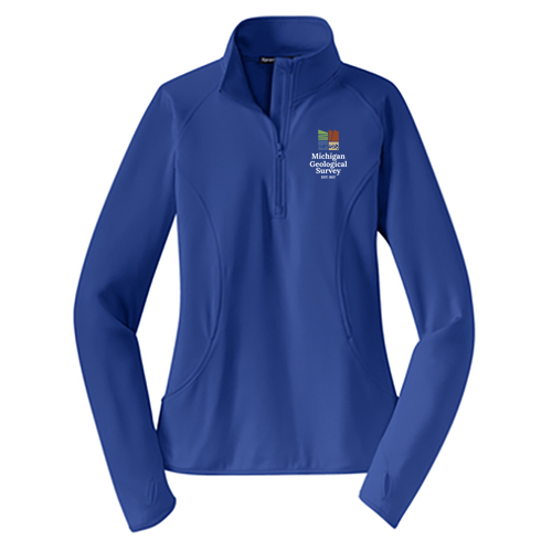 Sport Tek Ladies Sport Wick Stretch Half Zip Pullover -- True Royal