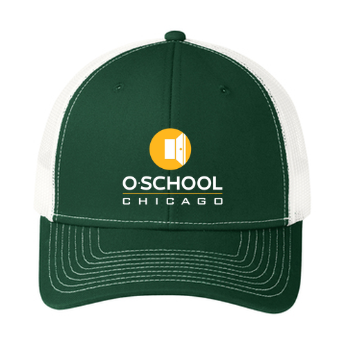 O-School Trucker Hat -- Dark Green / White