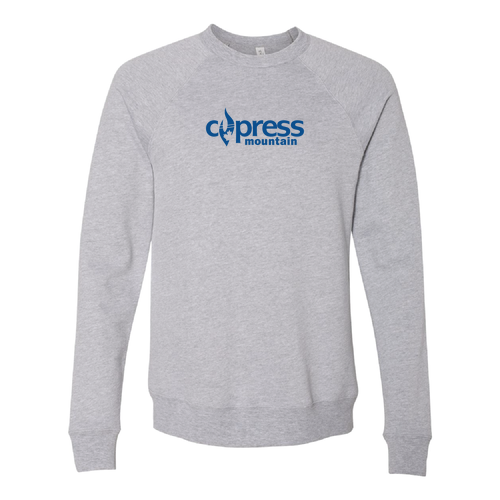 Cypress Mountain Logo 1 Blue Ink -- Crewneck Sweatshirt Athletic Heather