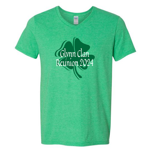 Gildan SoftStyle V Neck T Shirt -- Heather Irish Green