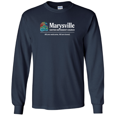 Gildan Ultra Cotton Longsleeve Basic T-Shirt -- Navy -- Full Front