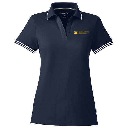 Nautica Ladies Deck Polo -- Nautica Navy / White, $55