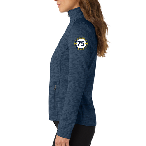 Ladies Port Authority Digi Stripe Fleece Jacket -- Navy