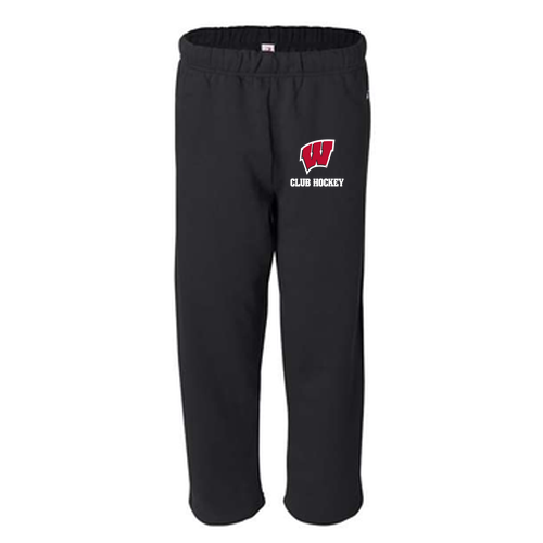 UW Club Hockey Open Bottom Sweatpant -- Black