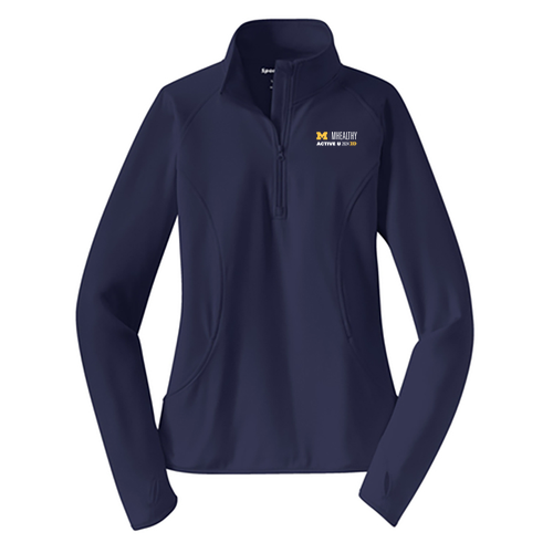 Ladies Sport Wick Stretch Half Zip Pullover -- True Navy