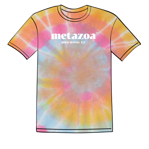 Tie-Dyed Multi-Color Spiral Short Sleeve T-shirt -- Aerial