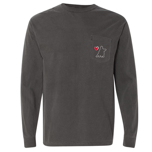 Comfort Colors Adult Long Sleeve Pocket Tee -- Pepper