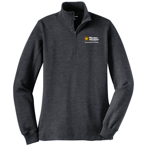 Sport Tek Ladies Quarter Zip Sweatshirt -- Graphite Heather