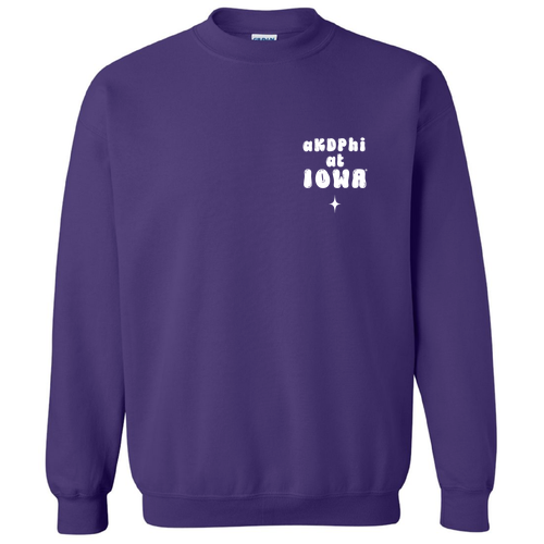 Bubble Letters Gildan Heavy Blend Crew Neck Sweatshirt -- Purple