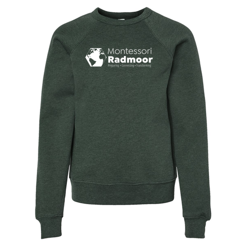 Youth Bella Canvas Sweatshirt -- Heather Forest