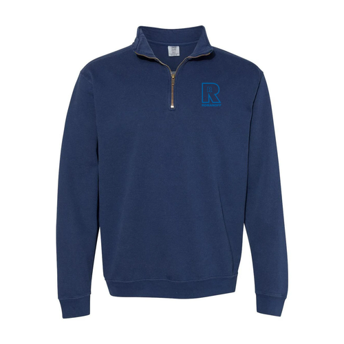Comfort Colors Unisex Garment-Dyed Quarter-Zip Sweatshirt -- True Navy -- Romanoff