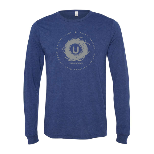 Mens/Unisex Bella Canvas Triblend Long Sleeve Tee -- Navy