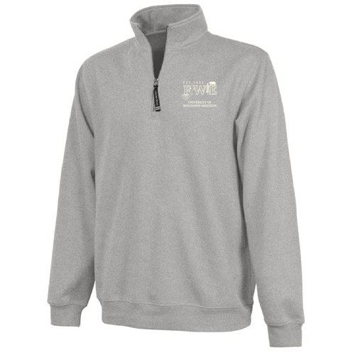 Charles River Crosswind Quarter Zip Sweatshirt -- Oxford Heather (Embroidery)