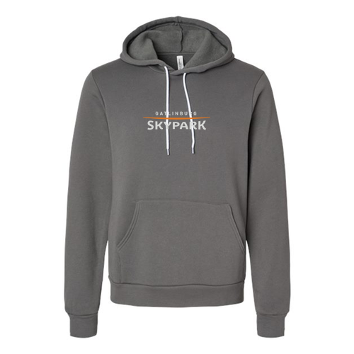 Gatlinburg Skypark Logo 1 Grey & Orange Ink -- Pullover Hooded Sweatshirt Asphalt