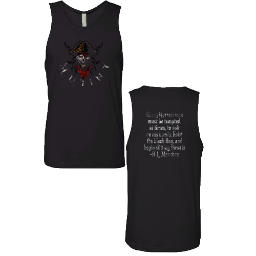 Mutiny Next Level Apparel Cotton Muscle Tank -- Black -- Front and back