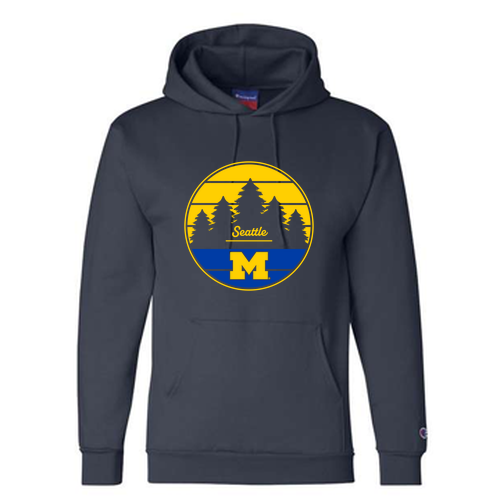 Champion Powerblend Hooded Sweatshirt -- Navy