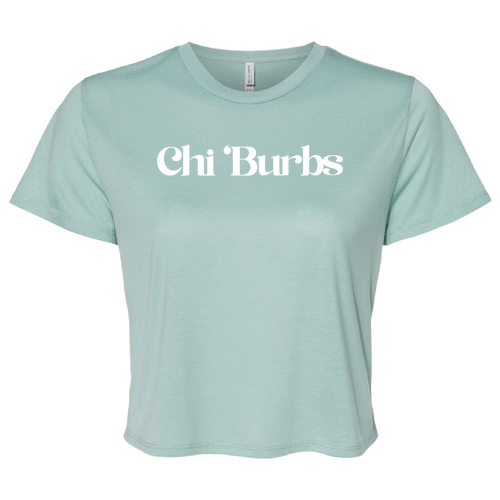 Chi 'Burbs Crop Top- Dusty Blue