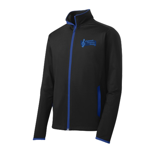 Mens/Unisex Sport Tek Sport Wick Stretch Contrast Full Zip Jacket -- Black / True Royal