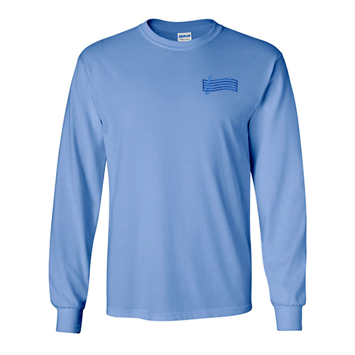 Mens/Unisex Gildan Ultra Cotton Longsleeve Basic T-Shirt -- Carolina Blue