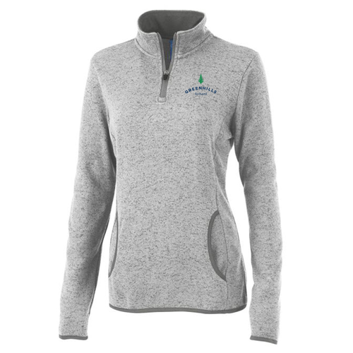 Charles River Womens Heathered Fleece Pullover -- Light Grey Heather