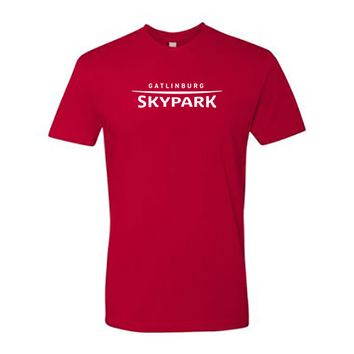 Gatlinburg Skypark Logo 1 White Ink -- Short Sleeve Red