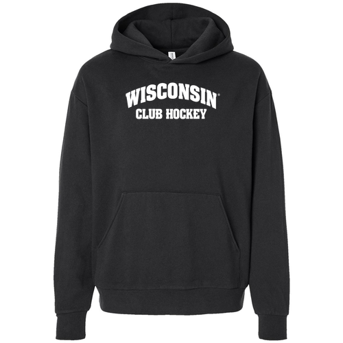 UW Club Hockey Arch Wisconsin Hooded Sweatshirt -- Black