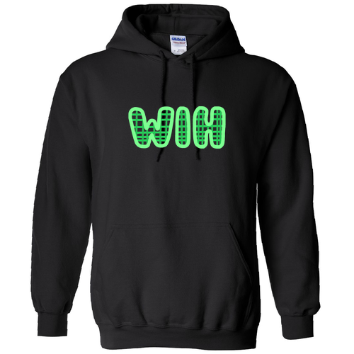 Green WIH Gildan Heavy Blend Hooded Sweatshirt -- Black