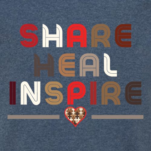 Share, Heal, Inspire <3 Hooded Sweatshirt -- Vintage Heather Blue