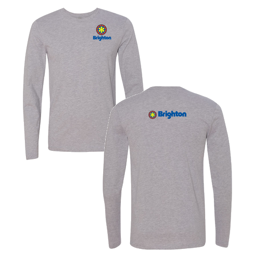 Brighton Logo 2 Full color -- Long Sleeve Heather Grey