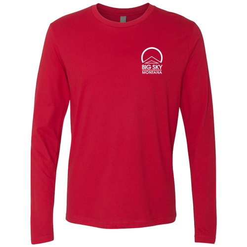 Big Sky Montana Logo 2 White Ink -- Long Sleeve Red
