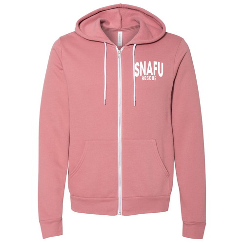 Bella Canvas Unisex Full-Zip Hooded Sweatshirt -- Mauve