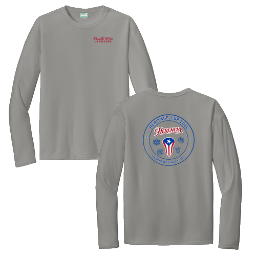 [HIDE] HERITAGE CUP Long Sleeve Performance Tee -- Grey Concrete