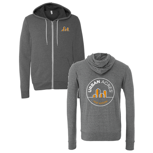 Bella Canvas Unisex Full-Zip Hooded Sweatshirt -- Deep Heather