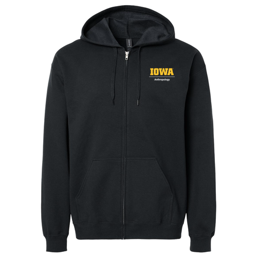 Gildan Midweight Fleece Adult Full Zip Hooded Sweatshirt -- Black