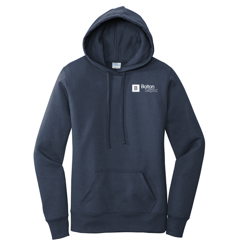 Ladies Port and Company Core Fleece Pullover Hooded Sweatshirt -- Navy