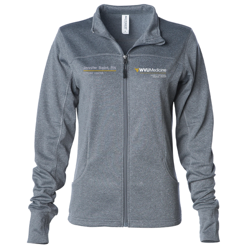 Independent Trading Co. Women's Poly-Tech Full-Zip Track Jacket -- Gunmetal Heather