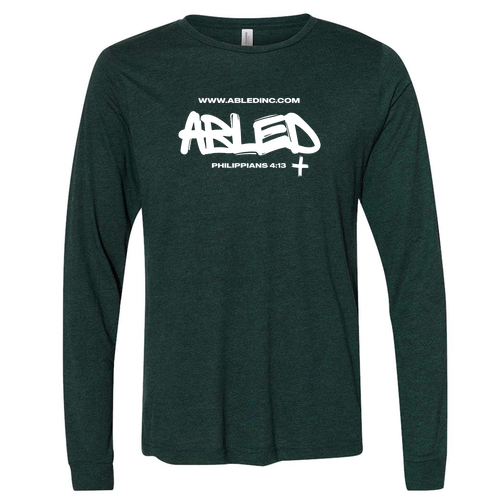 Bella+Canvas Unisex Triblend Long Sleeve Tee -- Emerald TriBlend