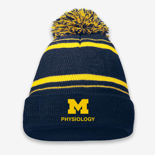 Mens/Unisex Holloway Homecoming Beanie -- Navy / Light Gold