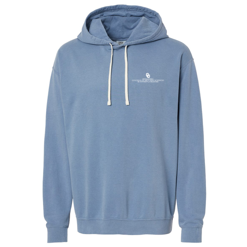 Comfort Colors Lightweight Adult Ringspun Hooded Sweatshirt --Embroidered  Blue Jean
