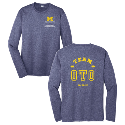 Mens/Unisex Sport Tek Long Sleeve Heather Contender Tee -- True Navy Heather