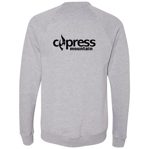 Cypress Mountain Logo 2 Black Ink -- Crewneck Sweatshirt Athletic Heather